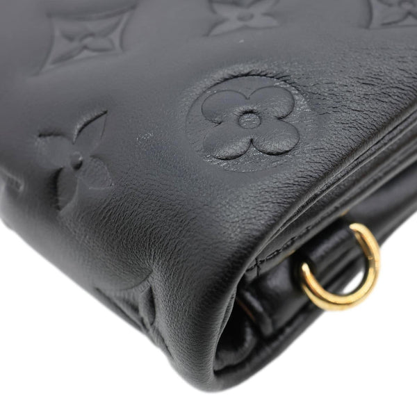 LOUIS VUITTON Coussin Monogram Embossed Pochette Crossbody Bag Black