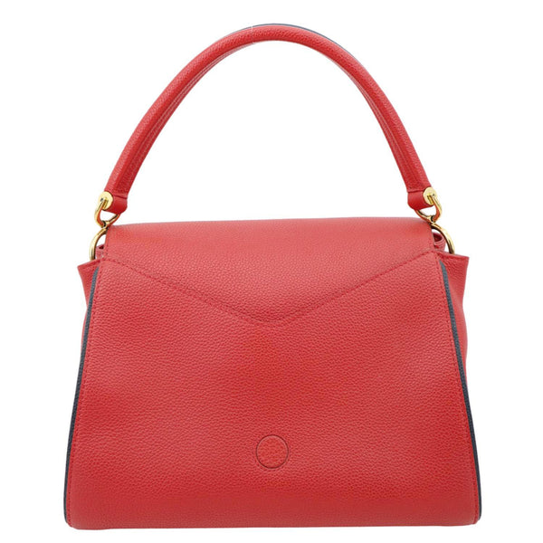 LOUIS VUITTON Double V Grained Leather Monogram Shoulder Bag Rubis