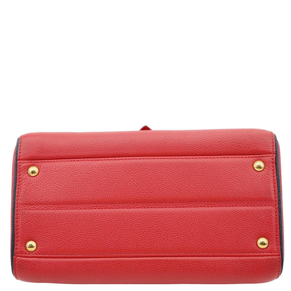 LOUIS VUITTON Double V Grained Leather Monogram Shoulder Bag Rubis