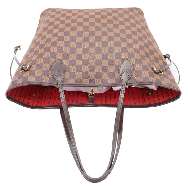 LOUIS VUITTON Neverfull MM Damier Ebene Shoulder Bag Brown