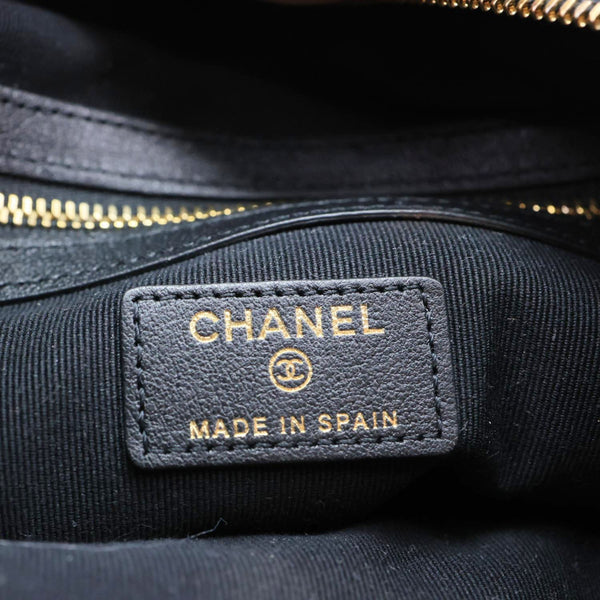 CHANEL Classic O-Case Quilted Leather Pouch Black