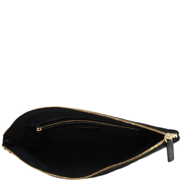 CHANEL Classic O-Case Quilted Leather Pouch Black