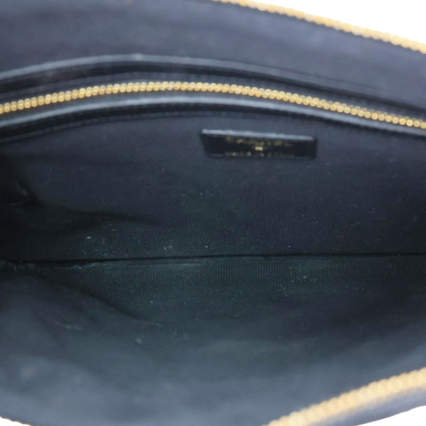 CHANEL Classic O-Case Quilted Leather Pouch Black
