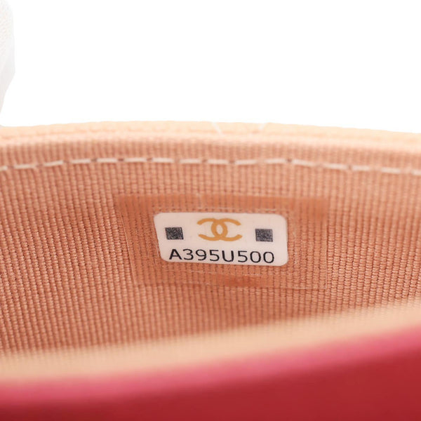 CHANEL CC Flap Quilted Caviar Leather Card Holder Caramel Brown