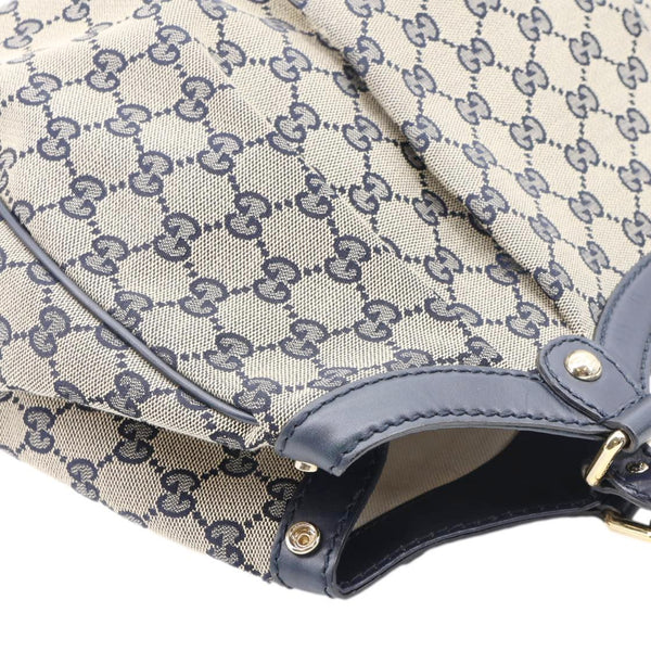 GUCCI Sukey Medium GG Canvas Tote Bag Navy Blue 211944