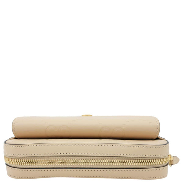 GUCCI Gilbert Mini Monogram Calfskin Leather Crossbody Bag Beige 781554