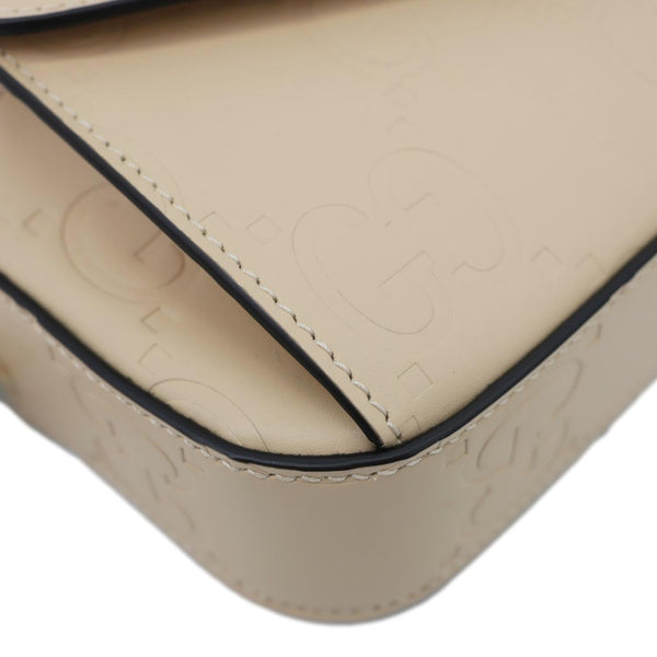 GUCCI Gilbert Mini Monogram Calfskin Leather Crossbody Bag Beige 781554