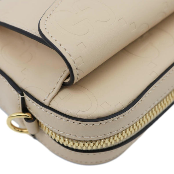 GUCCI Gilbert Mini Monogram Calfskin Leather Crossbody Bag Beige 781554