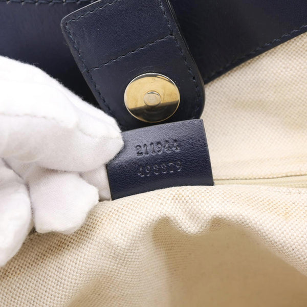 GUCCI Sukey Medium GG Canvas Tote Bag Navy Blue 211944