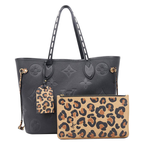 LOUIS VUITTON Neverfull MM Wild At Heart Monogram Empriente Tote Bag Black