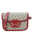 GUCCI Horsebit 1955 GG Supreme Canvas Shoulder Bag Beige 602204