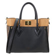 LOUIS VUITTON On My Side MM Monogram Canvas Leather Shoulder Bag Black