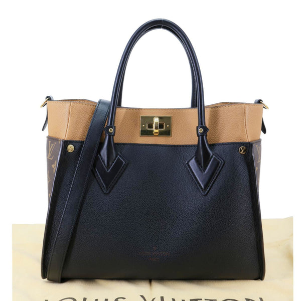 LOUIS VUITTON On My Side MM Monogram Canvas Leather Shoulder Bag Black