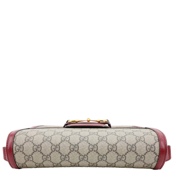 GUCCI Horsebit 1955 GG Supreme Canvas Shoulder Bag Beige 602204