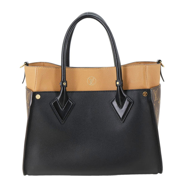LOUIS VUITTON On My Side MM Monogram Canvas Leather Shoulder Bag Black