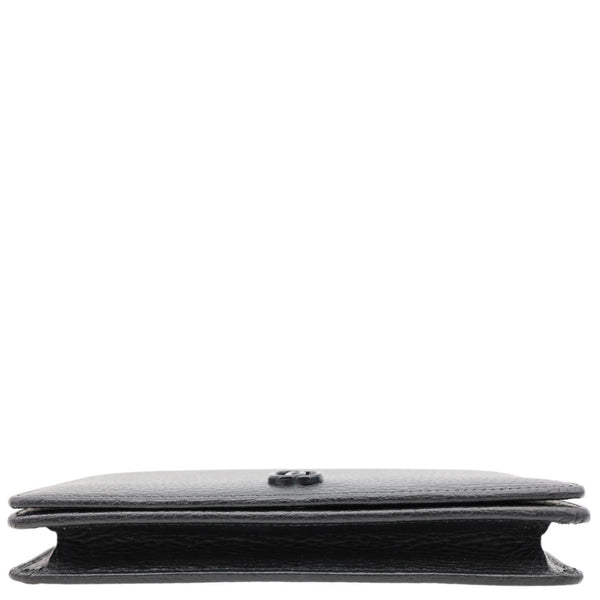 GUCCI GG Marmont WOC Leather Chain Crossbody Bag Black 497985