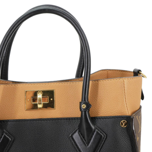 LOUIS VUITTON On My Side MM Monogram Canvas Leather Shoulder Bag Black