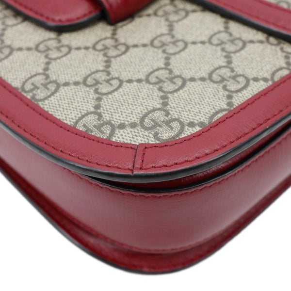 GUCCI Horsebit 1955 GG Supreme Canvas Shoulder Bag Beige 602204