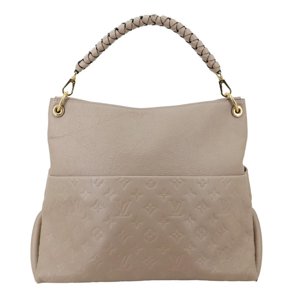 LOUIS VUITTON Maida Monogram Empreinte Leather Hobo Shoulder Bag Beige