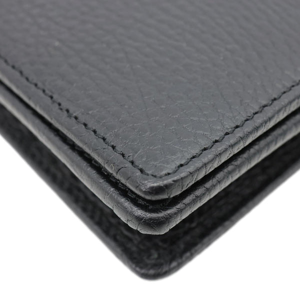 GUCCI GG Marmont WOC Leather Chain Crossbody Bag Black 497985