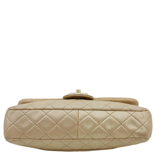 CHANEL Precious Jewel Single Flap Leather Shoulder Bag Gold