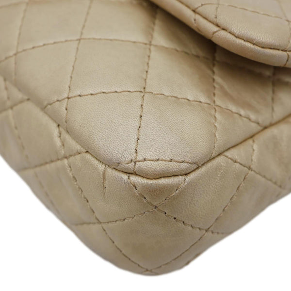 CHANEL Precious Jewel Single Flap Leather Shoulder Bag Gold