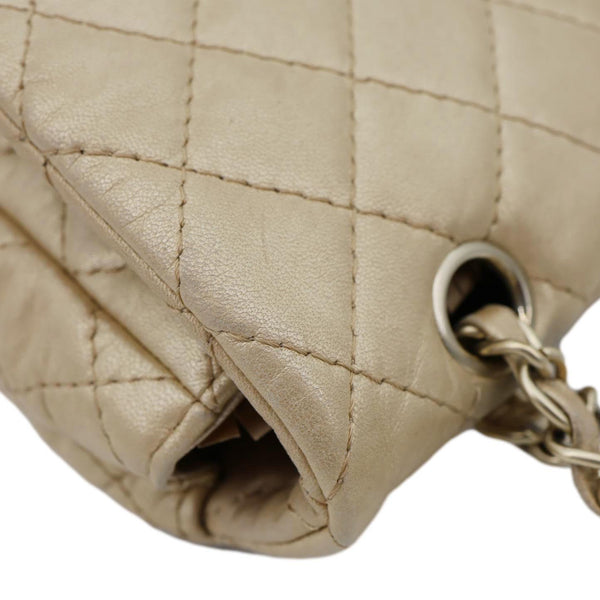 CHANEL Precious Jewel Single Flap Leather Shoulder Bag Gold