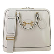 GUCCI Horsebit 1955 Leather Top Handle Crossbody Bag Off White 621640