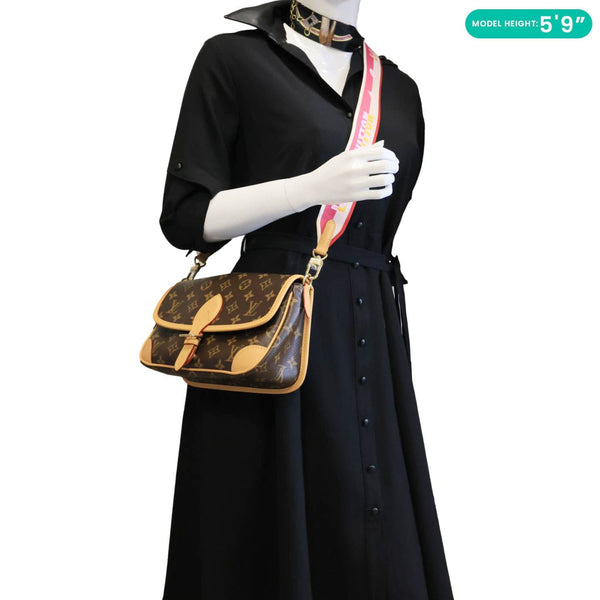 LOUIS VUITTON Diane Monogram Canvas Shoulder Bag Brown