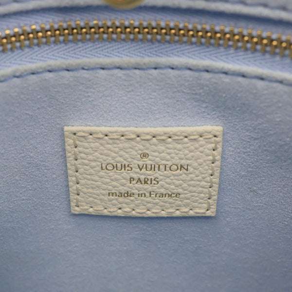 LOUIS VUITTON Onthego PM Giant Monogram Empreinte Leather Tote Shoulder Bag Cream