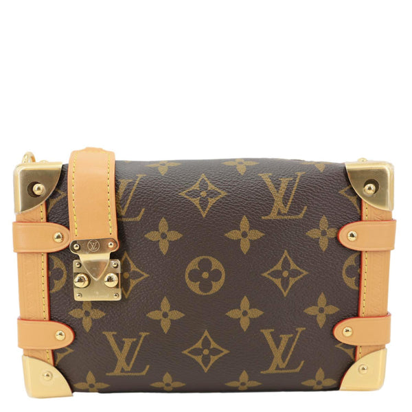 LOUIS VUITTON Side Trunk PM Monogram Canvas Tote Shoulder Bag Brown