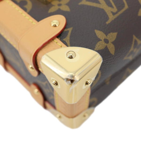 LOUIS VUITTON Side Trunk PM Monogram Canvas Tote Shoulder Bag Brown
