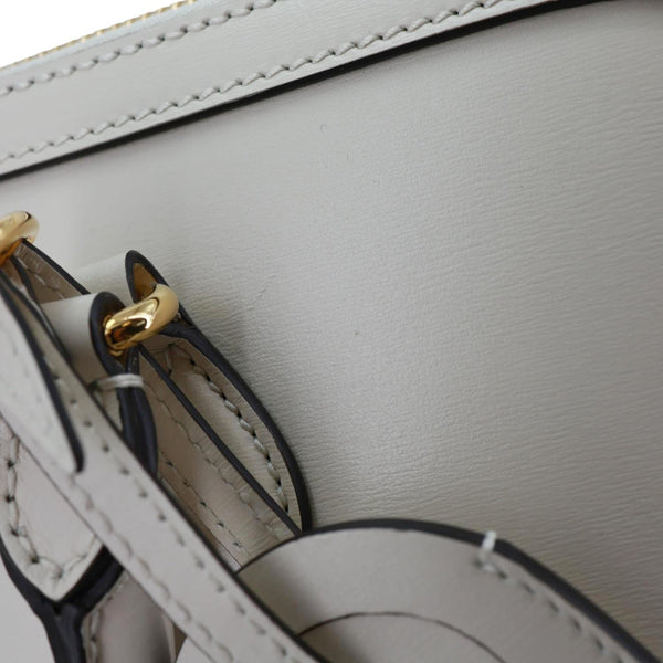 GUCCI Horsebit 1955 Leather Top Handle Crossbody Bag Off White 621640