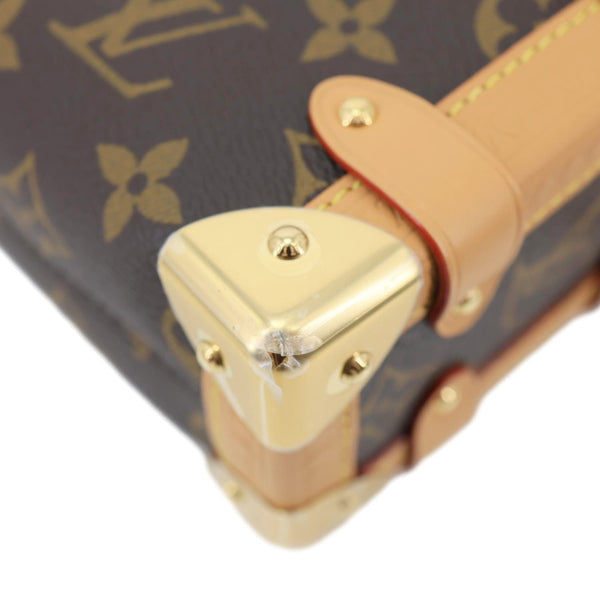 LOUIS VUITTON Side Trunk PM Monogram Canvas Tote Shoulder Bag Brown