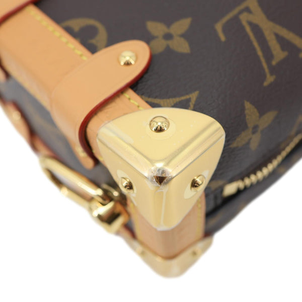 LOUIS VUITTON Side Trunk PM Monogram Canvas Tote Shoulder Bag Brown