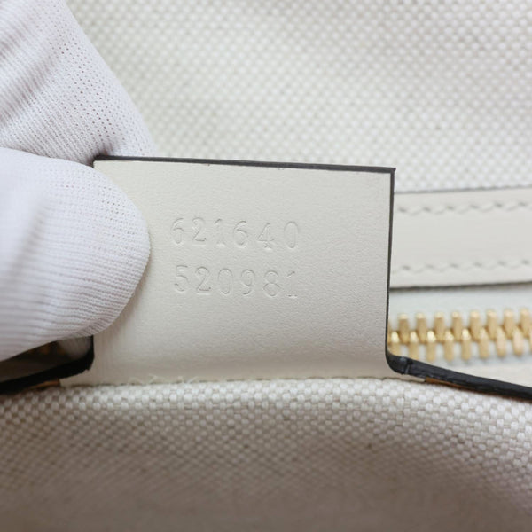 GUCCI Horsebit 1955 Leather Top Handle Crossbody Bag Off White 621640
