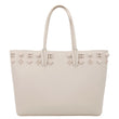 CHRISTIAN LOUBOUTIN Cabata Empire Studded Spike Leather Tote Bag Ivory