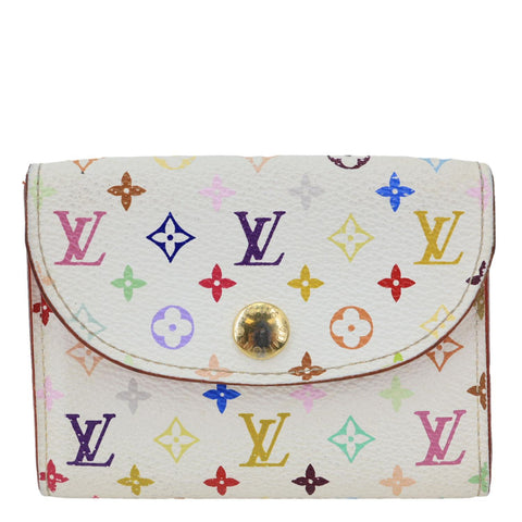 LOUIS VUITTON x Takashi Murakami Rosalie Multicolor Monogram Canvas Coin Purse White