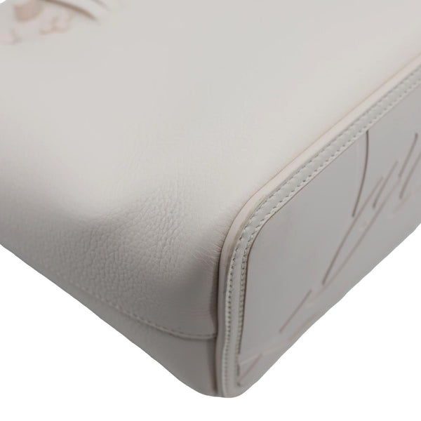 CHRISTIAN LOUBOUTIN Cabata Empire Studded Spike Leather Tote Bag Ivory