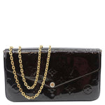 LOUIS VUITTON Felicie Pochette Monogram Vernis Shoulder Bag Amarante