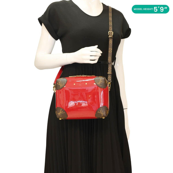 LOUIS VUITTON Venice Patent Miroir Leather Crossbody Bag Scarlet