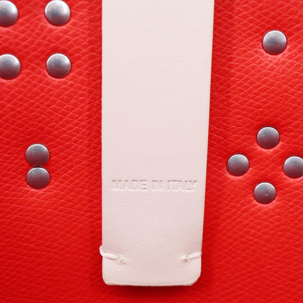 CHRISTIAN LOUBOUTIN Cabata Empire Studded Spike Leather Tote Bag Ivory