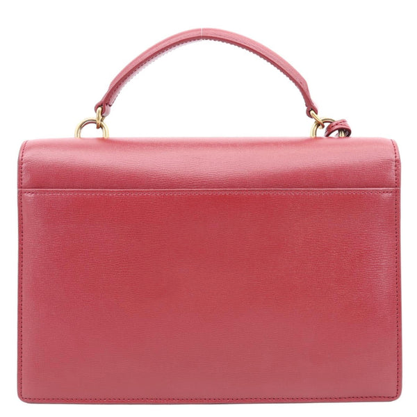 YVES SAINT LAURENT Monogram Sunset Leather Satchel Crossbody Bag Red