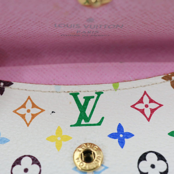 LOUIS VUITTON x Takashi Murakami Rosalie Multicolor Monogram Canvas Coin Purse White