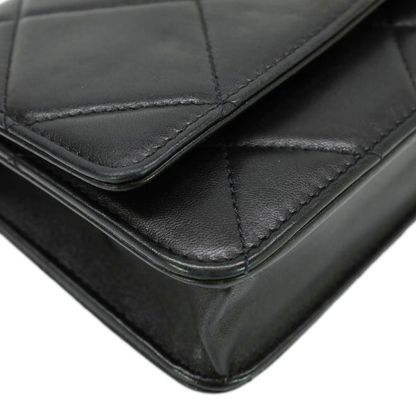 CHANEL Trendy CC Quilted Leather Wallet On Chain Crossbody Bag Black
