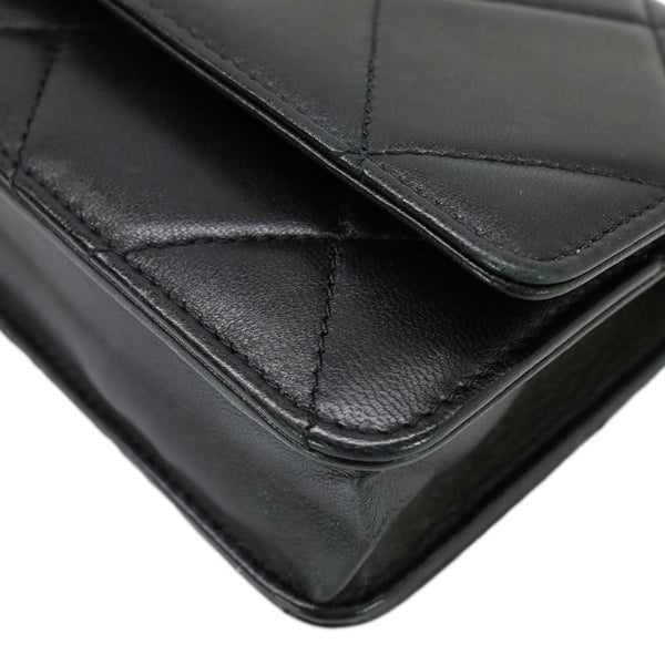 CHANEL Trendy CC Quilted Leather Wallet On Chain Crossbody Bag Black