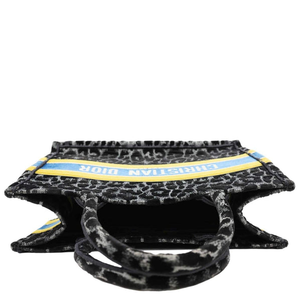 CHRISTIAN DIOR Book Medium Leopard Mizza Embroidered Tote Bag Black