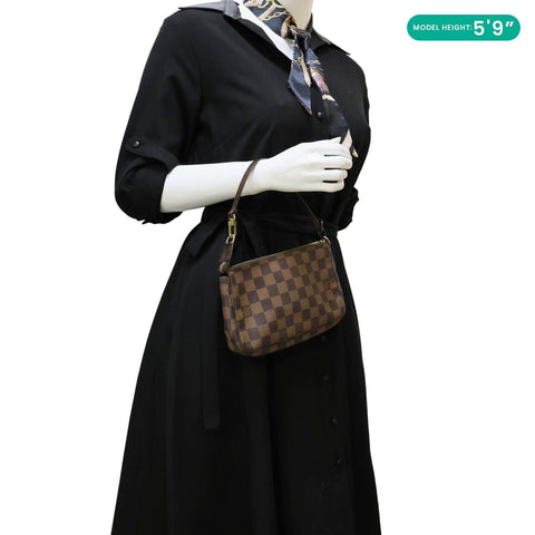 LOUIS VUITTON Pochette Accessoires Damier Ebene Pouch Brown