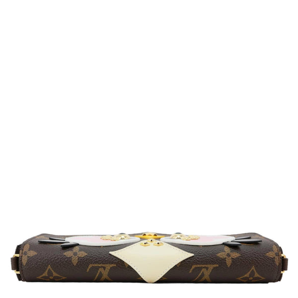 LOUIS VUITTON Felicie Pochette Lovely Birds Monogram Canvas Crossbody Bag Brown