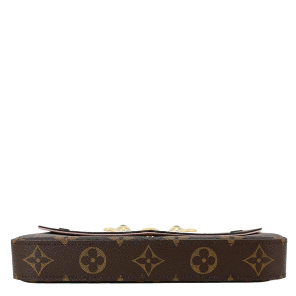 LOUIS VUITTON Felicie Pochette Lovely Birds Monogram Canvas Crossbody Bag Brown